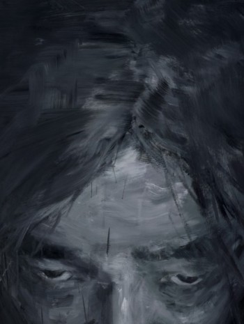 Yan Pei-Ming, Autoportrait, noir, 2020, MASSIMODECARLO