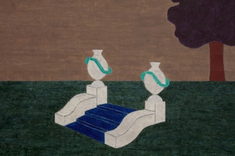 Eleonore Koch, Blue Carpet on Steps in Landscape, 1984, Modern Art