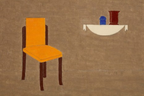 Eleonore Koch, Interior with yellow chair - blue, 1987, Modern Art