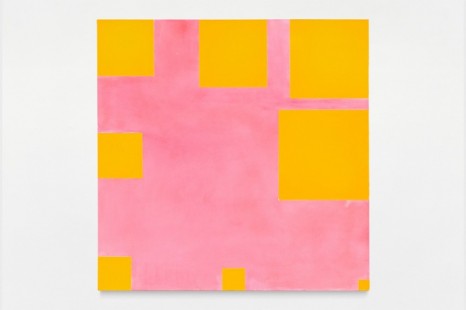 Paul Mogensen, no title (cadmium yellow and dilute carmine, eight square progression around the edges), 2019 , Blum & Poe