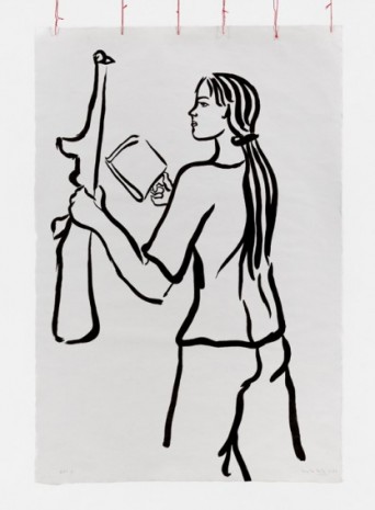 Cecilia Vicuña, Girl with Book and Gun, 1975-2021 , Lehmann Maupin