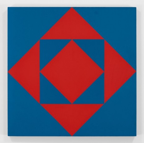 François Morellet , Carrés et triangles rouges et bleus (Red and Blue Squares and Triangles), 1953 , Hauser & Wirth