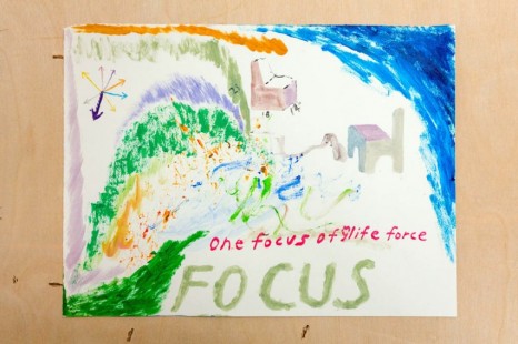 Chris Johanson, One Focus Of Life Force, Focus (Drawing for Zoom Meeting Classroom Presentation #2 with Magic Added Later For Peaceful Intention Internal External Reiteration), 2020-21, The Modern Institute