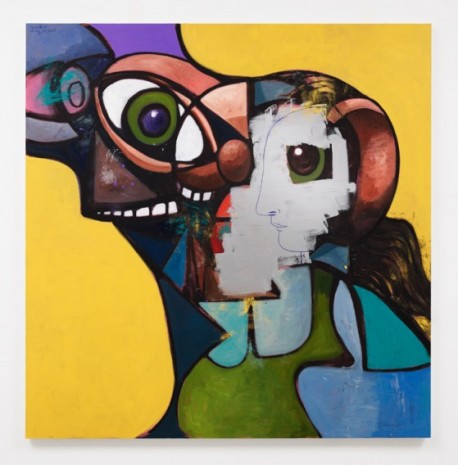 George Condo, Father and Daughter with Face Mask, 2020, Hauser & Wirth