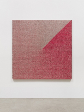Analia Saban, Woven Angle Gradient as Weft, Cadmium Red Medium, 2021 , Tanya Bonakdar Gallery