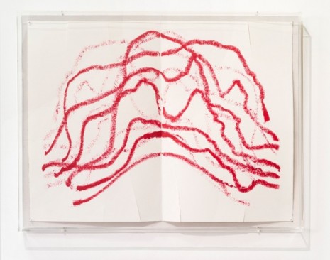 Sarkis, 2020.05.12 Lipstick Rainbow Snake, Head lipstick on paper n°11, 2020 , Galerie Nathalie Obadia