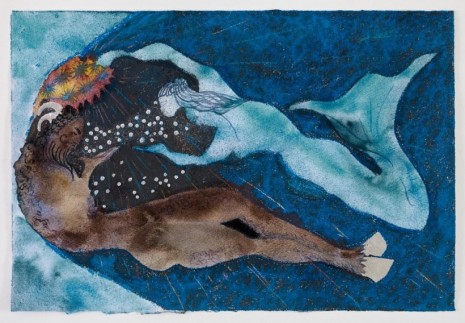 Chris Ofili , Crowning of a Satyr (Blue), 2021 , Victoria Miro