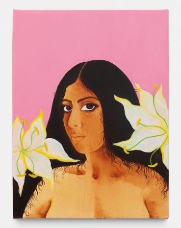 Hiba Schahbaz , Self-portrait with Lilies, 2021, Almine Rech