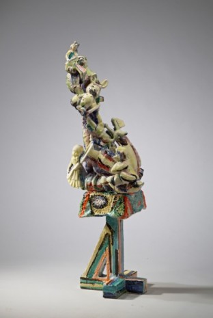 Viola Frey, Untitled (Bricolage with Head on Pedestal and Bunny), 1982-1987 , GAVLAK