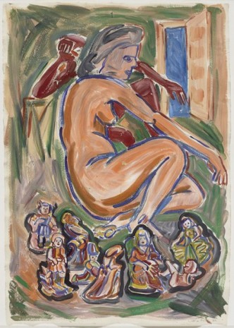 Viola Frey, Untitled (Seated Nude and Figurines), 1985 , GAVLAK