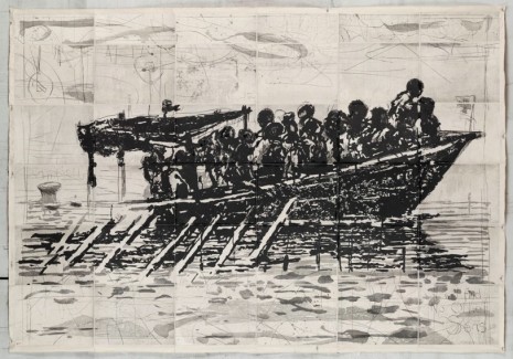 William Kentridge, Refugees (You Will Find No Other Seas), 2018, Marian Goodman Gallery