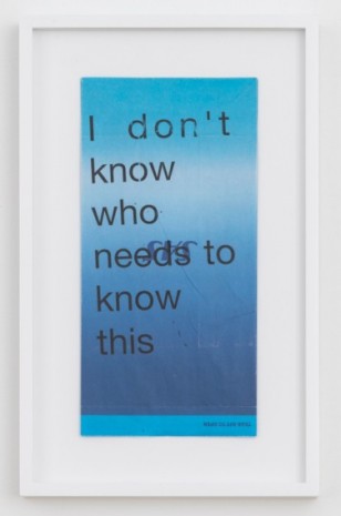 Cory Arcangel, I don’t know who needs to know this, 2020 , Greene Naftali