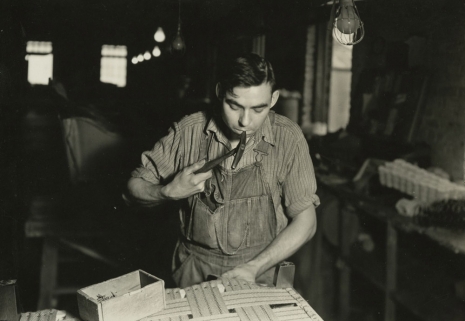 Lewis Hine, Apply webbing to the frame. Tomlinson Chair Manufacturing Co., High Point, North Carolina, 1937, , Howard Greenberg Gallery