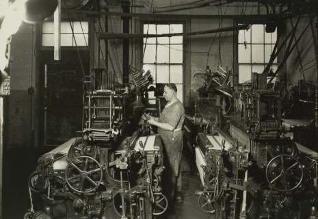 Lewis Hine, Weaver operating four-loom system. Paterson, New Jersey, 1936-37 , , Howard Greenberg Gallery