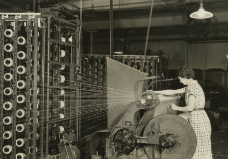 Lewis Hine, Barber-Colman High Speed Warper. Pacific Mills, Manchester, New Hampshire, April 1937, , Howard Greenberg Gallery