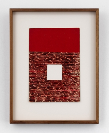 Ray Johnson, Untitled (Moticos with Red Ground), 1958, David Zwirner