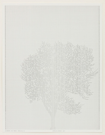 Charles Gaines , Numbers and Trees: Assorted Trees #5, Drawings 1-9, 2017 , David Kordansky Gallery