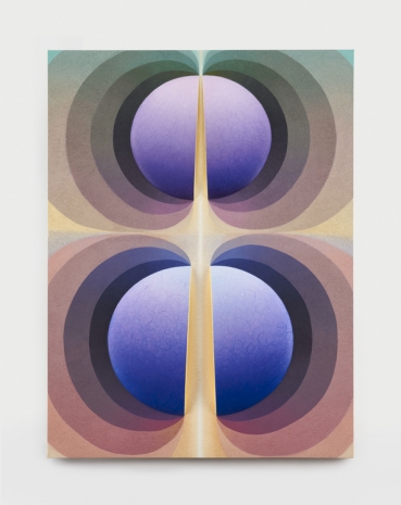 Loie Hollowell, Split orbs in mauve, yellow, teal and purple, 2020, König Galerie