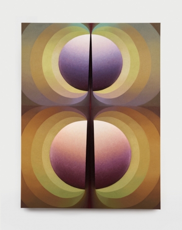 Loie Hollowell, Split Orbs in brown, green, crimson and purple, 2021, König Galerie