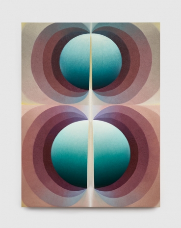 Loie Hollowell, Split orbs in mauve, yellow and teal, 2020, König Galerie