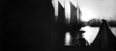 Robert Longo , Untitled (Potemkin with Black Square, Sailboat in Harbor), 2016 , Hauser & Wirth