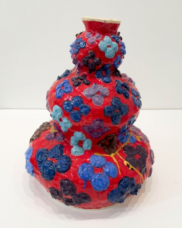 Judy Ledgerwood , Wabi-sabi Triple Gourd (Red, Blue, Violet), 2021 , Rhona Hoffman Gallery
