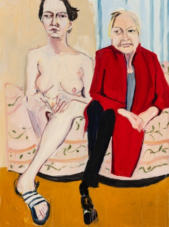 Chantal Joffe, Self-Portrait Naked with Mum II, 2020, Victoria Miro
