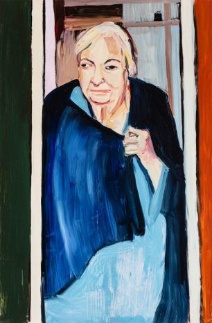 Chantal Joffe, My Mother in a Blue Shawl in her Doorway, 2020, Victoria Miro