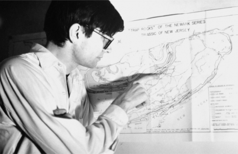 , Robert Smithson with Map of New Jersey, 1968, Marian Goodman Gallery