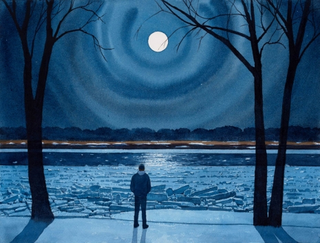 Tim Gardner, Man in Moonlight, Red River, 2020 , 303 Gallery