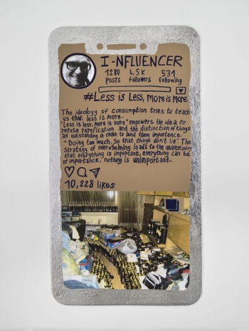 Thomas Hirschhorn, I-nfluencer-Poster (#Less is Less, More is More), 2021, Alfonso Artiaco