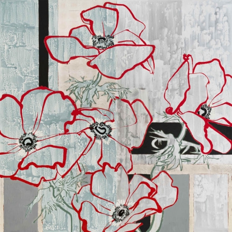 Robert Kushner, Five Red Anemones, 2020 , Galerie Nathalie Obadia
