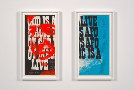 Corita Kent, god is alive (two parts), 1969 , Andrew Kreps Gallery