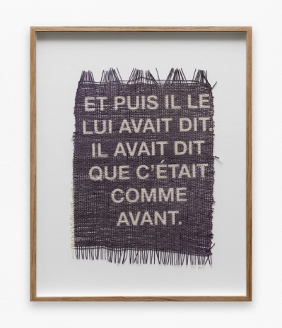 Marie Hazard, Il avait dit (L'amant, Marguerite Duras, 1984), 2021 , Galerie Mitterrand