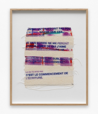 Marie Hazard, Écrire (Fragments d’un discours amoureux, Roland Barthes, 1977), 2021 , Galerie Mitterrand