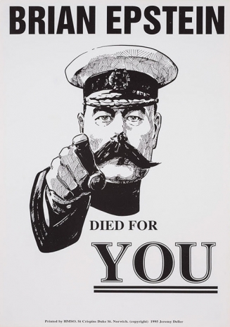 Jeremy Deller, Brian Epstein Died For You, 1995 , Art : Concept
