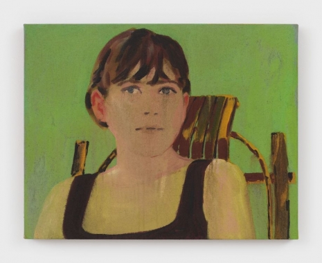 Claire Tabouret, Self-portrait (green), 2021 , Almine Rech