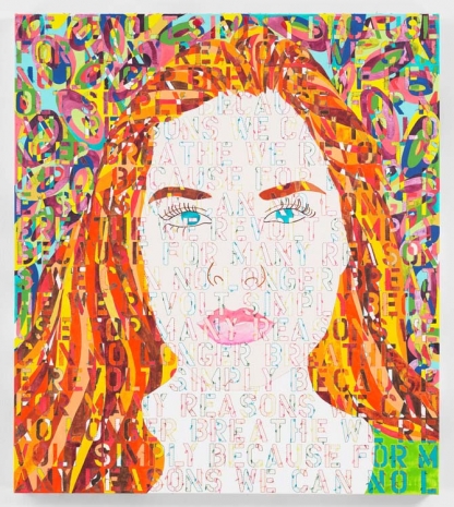 Ghada Amer, Portrait of Hannah, 2021 , Marianne Boesky Gallery