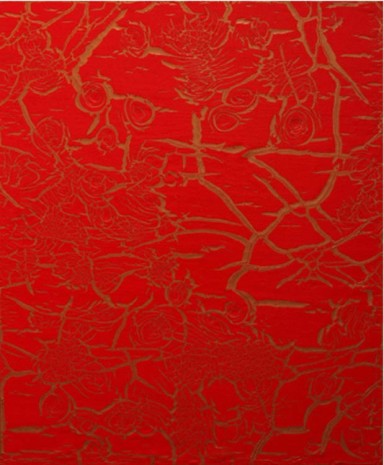 Ed Moses, Red Over Bronze, 2012, Patrick Painter Inc.