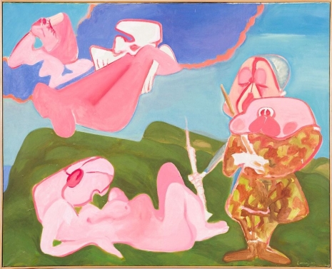 Maria Lassnig, Patriotische Familie, 1963, Petzel Gallery