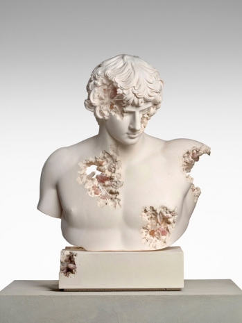 Daniel Arsham, Rose Quartz Eroded Bust of Antinous, 2021 , KÖNIG GALERIE