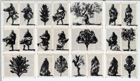 William Kentridge , Drawing for Waiting for the Sibyl (Trees and Spinning Figures), 2019 , Lia Rumma Gallery