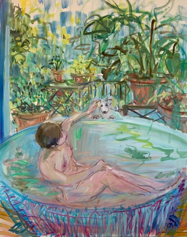 Deborah Brown, Bathtub Self-Portrait with Zeus V, 2020 , GAVLAK