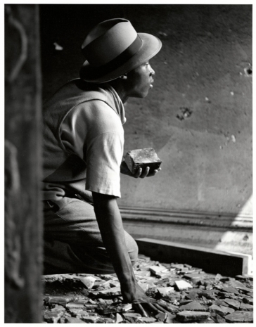 Gordon Parks, Gang Member with Brick, , 1948 , Howard Greenberg Gallery