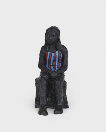 Claire Tabouret, Small Bather (blue and red), 2021, Perrotin