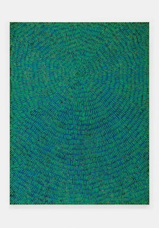 Jennifer Guidi , Our Voices Vibrate Across the Turquoise Sky (Painted Universe Mandala, SF #8E Turquoise - Natural Sand, Blue, Black, Green Ground), 2021 , Gagosian