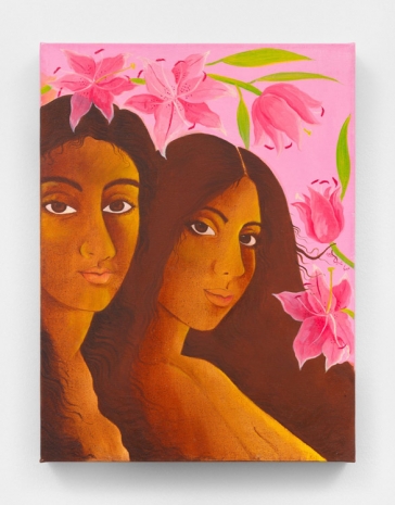 Hiba Schahbaz , Portrait with Lilies, 2021 , Almine Rech