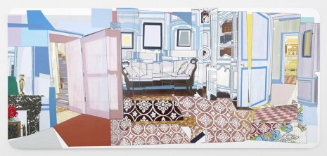 Mickalene Thomas	   	, Interior: Monet's Blue Foyer, 2012, Lehmann Maupin