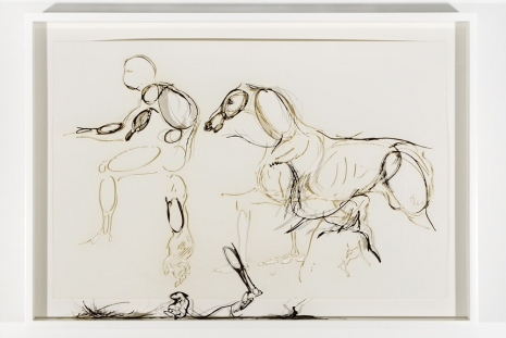 Analia Saban, Collapsed Drawing: “Study of a Horse with Two Figures
