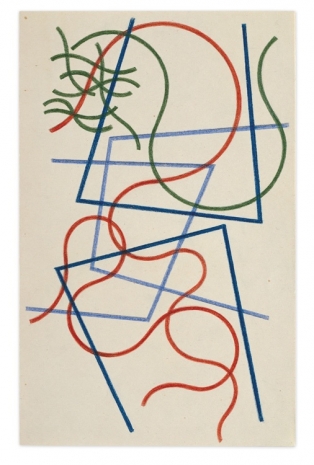 Sophie Taeuber-Arp , Lignes géométriques et ondoyantes (Poèmes sans Prénoms #3), 1941 , Hauser & Wirth